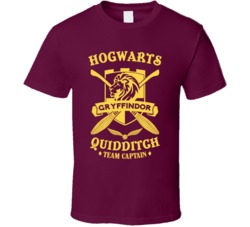 Hogwarts Quidditch Gryffindor Team Captain Harry Potter T Shirt