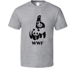 WWF Panda Funny World Wide Fund For Nature Wrestling Parody T Shirt