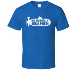 Long Hard And Full Of Seamen Funny Geek Submarine Worn Look T Shirt