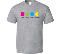 Omnomnomagon Geometry Pac Man Geek T Shirt