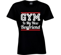 Gym Is My New Boyfriend Funny Crossfit Fitness Worn Look T Shirt