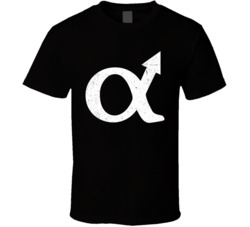 Alpha Male Symbol Worn Look T Shirt