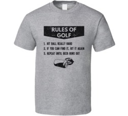 Rules Of Golf Funny Beer Drinking Golfing Worn Look T Shirt