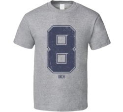 Number 8 Inch Funny Sports Worn Look T Shirt