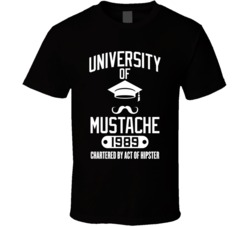 University Of Mustache Parody Varsity T Shirt