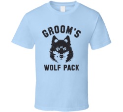 Groom's Wolf Pack Funny Bachelor Party  Worn Look T Shirt