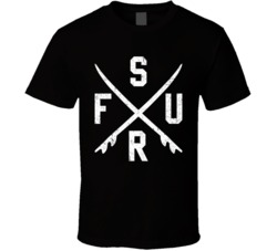 Surf Surfing Logo Worn Look T Shirt
