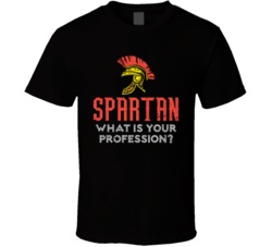 Spartan What Is Your Profession Funny Worn Look T Shirt