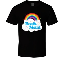 Death Metal Sparkle Rainbows Funny Distressed T Shirt