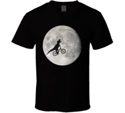 Flying Dinosaur Bike Moon Funny ET Parody T Shirt