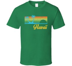 Hawaii Beach Sunset Tropical Vacation Distressed T Shirt