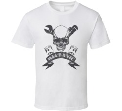 Mechanic Skull And Wrenches Distressed T Shirt