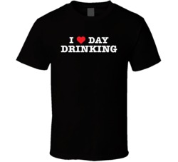 I Heart Day Drinking Funny Heart Bar Crawl T Shirt