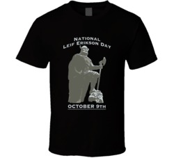 National Leif Erikson Day October 9th North America Discovery T Shirt