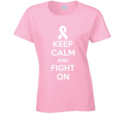 Keep Calm And Fight On Pink Cancer Awareness T Shirt