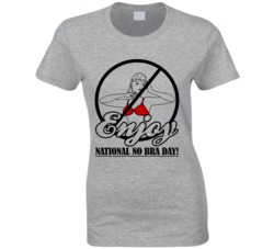 Enjoy National No Bra Day Fun Celebration T Shirt