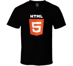 HMTL 5 Funny Geek Computer Science Distressed Logo T Shirt