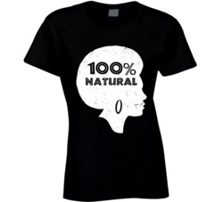 100% Natural Afro Hair Distressed T Shirt