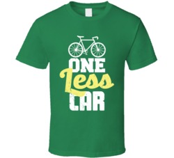 One Less Car Cyclist Eco Awareness Biker T Shirt