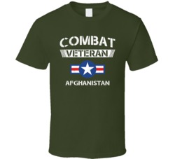 Combat Veteran Afghanistan Military Vet Distressed T Shirt