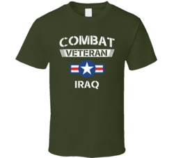 Combat Veteran Iraq Military Vet Distressed T Shirt