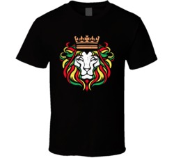 Lion Of Judah Rastafarian Reggae Rasta Distressed T Shirt