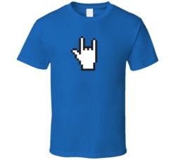 Pixel Rock Hand Funny Rocker Band Metal Head T Shirt