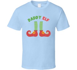 Daddy Elf Funny Christmas Xmas Worn Look T Shirt