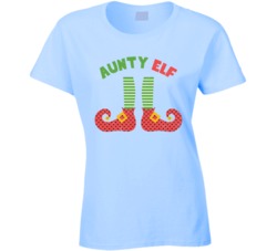 Aunty Elf Funny Christmas Xmas Worn Look T Shirt