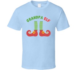 Grandpa Elf Funny Christmas Xmas Worn Look T Shirt