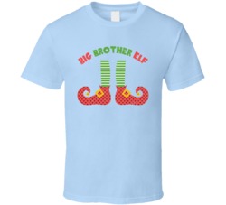 Big Brother Elf Funny Christmas Xmas Worn Look T Shirt