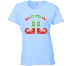Big Sister Elf Funny Christmas Xmas Worn Look T Shirt