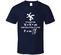 It's Not The Fall That Kills You Physics Joke Geek Worn Look T Sh