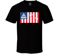 United States USA Conspiracy Illuminati Flag Distressed T Shirt