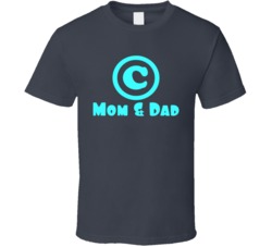Copyright Mom And Dad Funny Kids T Shirt