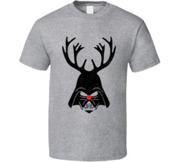 Darth Vader Deer Funny Xmas Christmas SciFi Geek Worn Look T Shirt