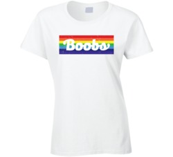 Boobs Rainbow Flag Funny Distressed T Shirt