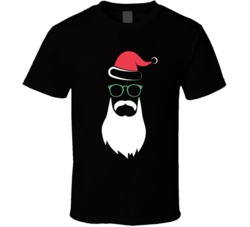 Hipster Santa Funny Christmas Xmas T Shirt
