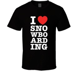 I Love Snowboarding Winter Extreme Sports T Shirt