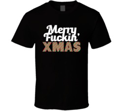 Merry Fuckin' Xmas Funny Offensive Christmas Grinch Distressed T 
