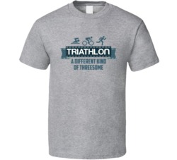 Triathlon A Different Kind Of Threesome Funny Athlete Runner Worn Look