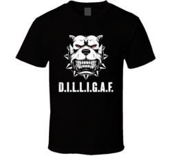 DILLIGAF Does It Look Like I Give A Fuck Funny Worn Look T Shirt