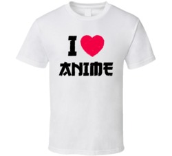 I Heart Anime Funny Love Manga Japanese Worn Look T Shirt
