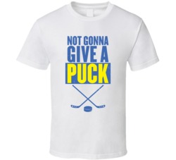 Not Gonna Give A Puck Funny Hockey Fan Worn Look T Shirt