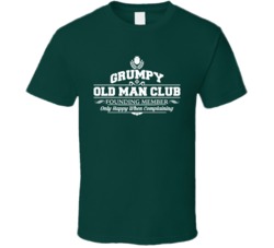 Grumpy Old Man Club Funny Founding Member Worn Look T Shirt