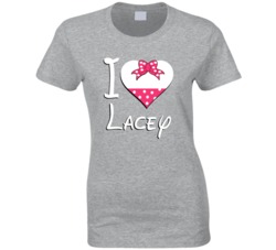 Lacey Heart Love Boyfriend Girlfriend First Name Cute Valentines Gift 