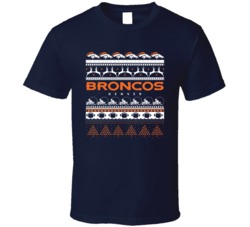 Denver Football Team Ugly Christmas Sweater Holiday Sports Fan Gift T 