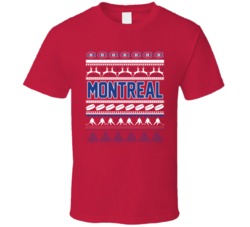 Montreal Hockey Ugly Christmas Sweater Holiday Sports Fan Gift T Shirt