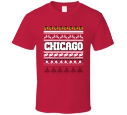 Chicago Hockey Ugly Christmas Sweater Holiday Sports Fan Gift T Shirt
