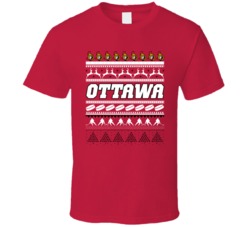 Ottawa Hockey Ugly Christmas Sweater Holiday Sports Fan Gift T Shirt